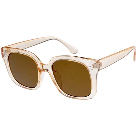 posh oversize neutral colored lens square horn rimmed sunglasses d104 zerouv
