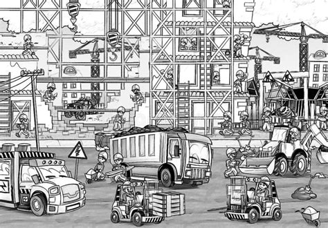 Here's five things you'll need when you set up your new build job site. Construction Site - Coloring Page Stock Illustration ...
