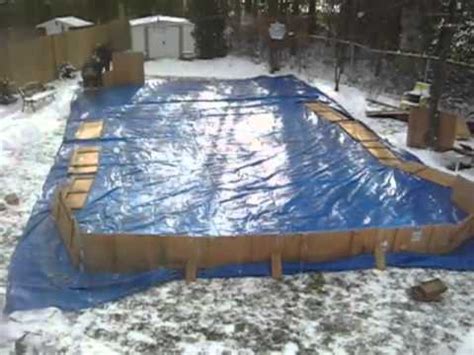 Tips and plans for building a backyard skating rink. Backyard Hockey Rink - YouTube