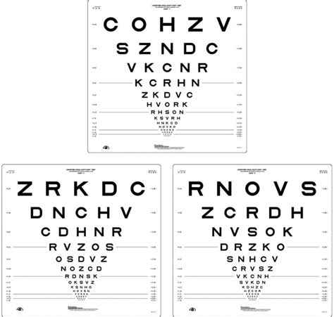 Revised Series Sloan Letter Etdrs Set Of 3 Precision Vision