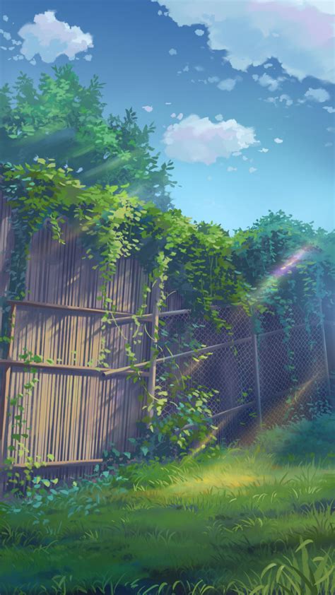 safebooru blue sky chain link fence cloud clouds commentary request day didikaka fence grass