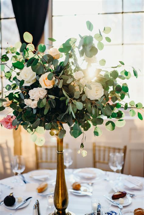 Tall greenery centerpiece Florals by The Petal | Greenery centerpiece, Greenery wedding ...