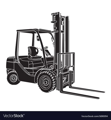 Forklift Silhouette Royalty Free Vector Image Vectorstock