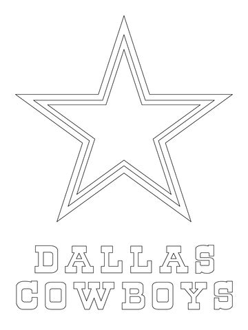 dallas cowboys logo coloring page supercoloringcom