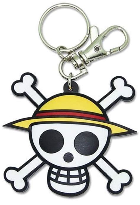 Buy One Piece Pvc Keychain Luffys Jolly Roger Straw Hat Pirates Logo