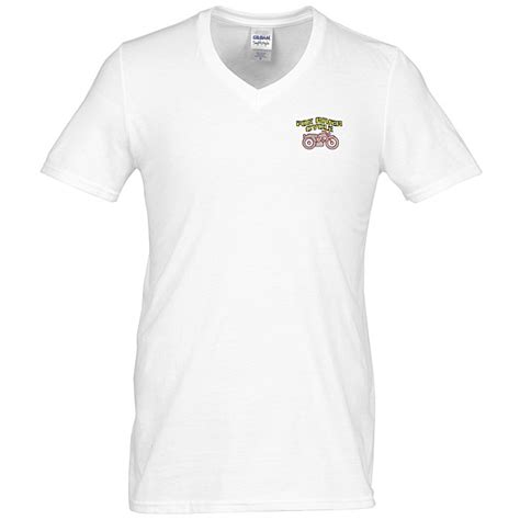 Gildan Softstyle V Neck T Shirt Mens White