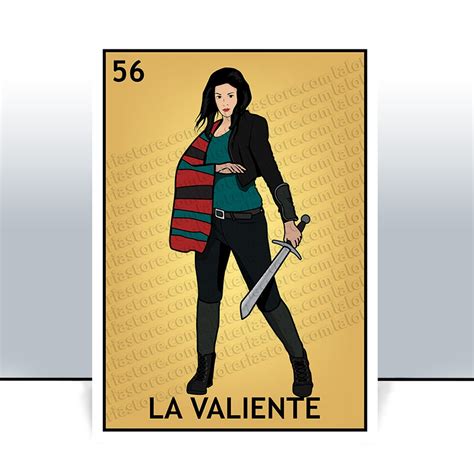 La Valiente Loteria Card The Brave Woman Mexican Bingo Art Etsy