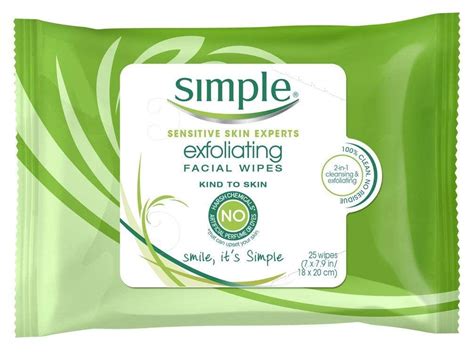 Simple Exfoliating Facial Wipes 25 Count Pack Of 3