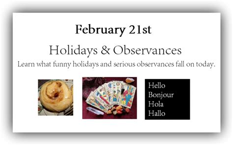 Todays Holidays And Observances February 21st Holidays And Observances
