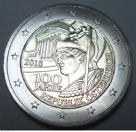 2 Euro 2018 100th Anniversary Austria 2 Euro Commemorative 1999