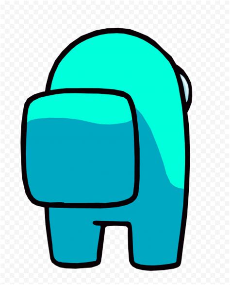 Hd Cyan Among Us Character Back View Png Citypng