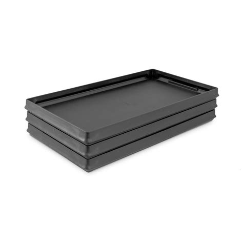 Grooved Black Plastic Stackable Jewelry Display Tray 1
