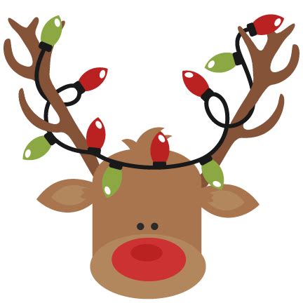 Reindeer With Christmas Lights SVG cutting files for scrapbooking cute