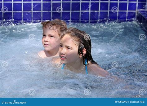 A Jacuzzi Hot Tub Next To A Large Freeform Swimming Pool With A