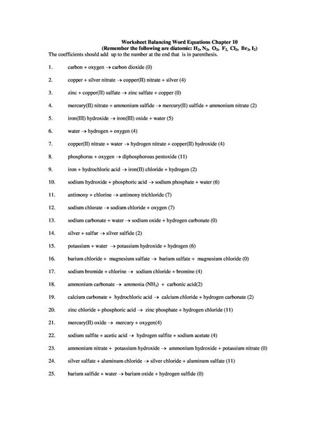 Chemistry Balancing Equations Worksheet Key Search Q Periodic Table