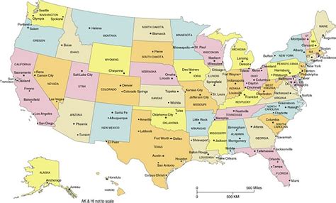 Printable Us Map With Major Cities