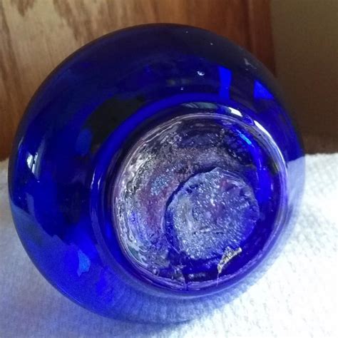Vintage Cobalt Blue Glass Pitcher Blown Glass Applied Handle Etsy