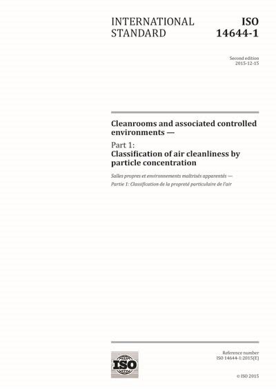 Iso Cleanrooms And Associated Controlled Environments Part Classification Of