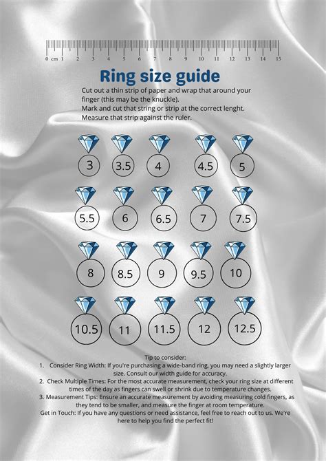 Ring Size Chart Printable Ring Sizer Ring Size Guide Printable Ring