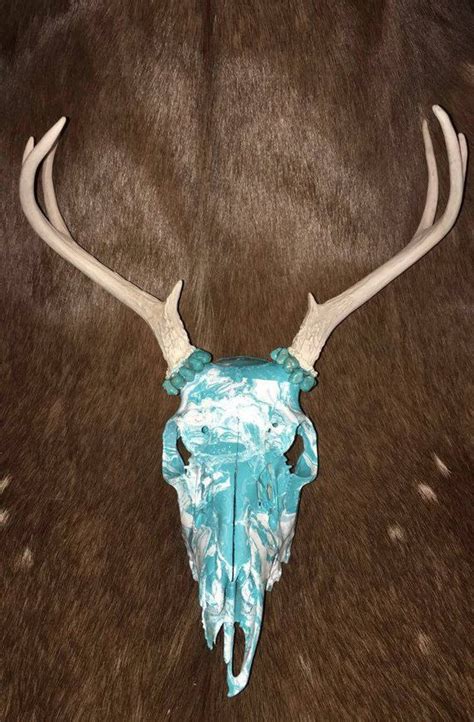 Real Deer Skull Etsy Deer Skull Decor Painted Deer Skulls Deer Skulls