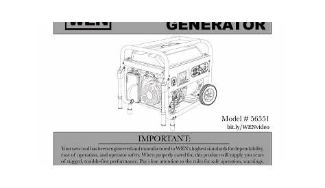 WEN 56551 5500 Watt Generator Manual | Manualzz