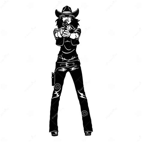 Bang Bang Cowgirl Girl Wild West Cricut Silhouette Svg Vector Clip