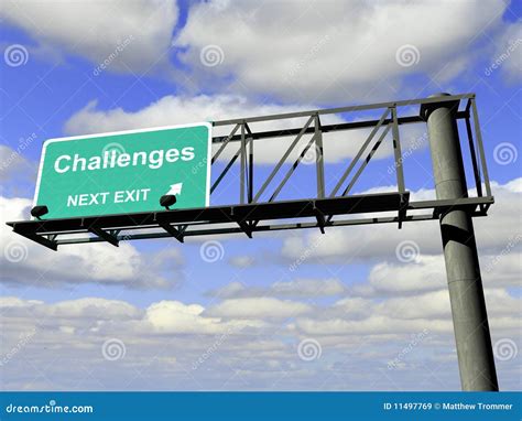 Challenges Exit Highway Sign Stock Illustration Illustration Of