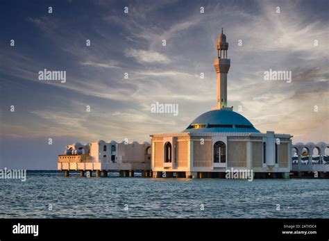 Masjid Al Rahma Jeddahs Floating Mosque In Saudi Arabia Stock Photo