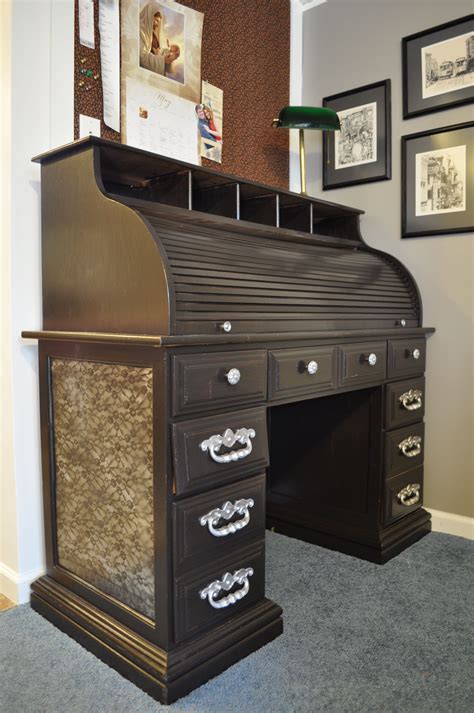 Amish classic deluxe roll top desk with optional top drawers holmes office ii collection our amish deluxe roll top desk is an american classic and will soon become your trusty companion for getting the job done. Fantastic roll top desk makeover. | Desk makeover diy ...