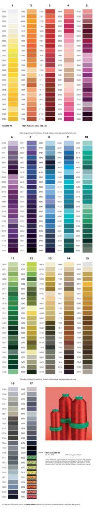 √ Printable Brother Thread Color Chart Embroidery Floss Conversion Chart