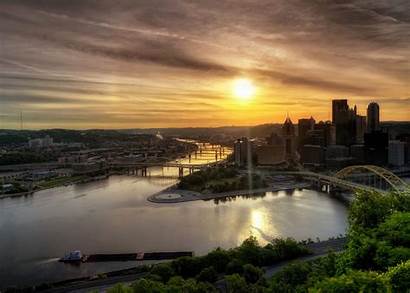 Pennsylvania Landscape Pittsburgh Usa Hdr Dawn River