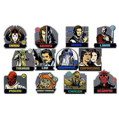 Disney Mystery Pin Set Star Wars Zodiac Complete 24 Pins