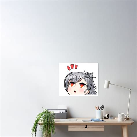 Cute Surprised Anime Girl Poster By Saclothing Redbubble