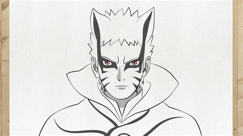 How To Draw Naruto Baryon Mode Easy Youtube