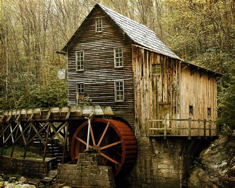 Vintage Grist Mill The Glade Creek Grist Mill Was Restored Flickr