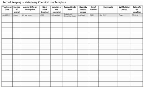Free Record Keeping Templates Of Cattle Management Excel Template
