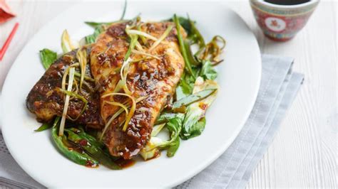 Sichuan Style Sea Bass With Wok Fried Vegetables Recipe Bbc Food