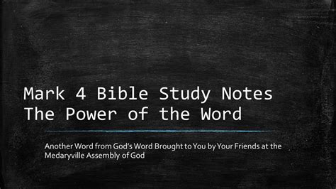 Mark 4 Bible Study Notes Youtube