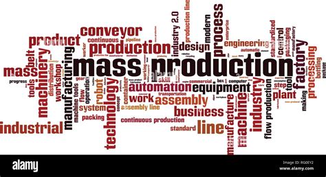 Mass Production Word Cloud Concept Vector Illustration Stock Vector