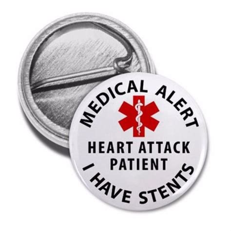 Heart Patient Pin Medical Alert I Have Stents Pin Back Button Etsy