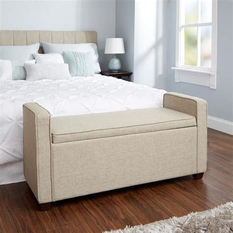 Enjoy free shipping & browse our great selection of bedroom furniture, headboards, bedding and more! Silverwood Madeline Beige Upholstered Storage Bench ...