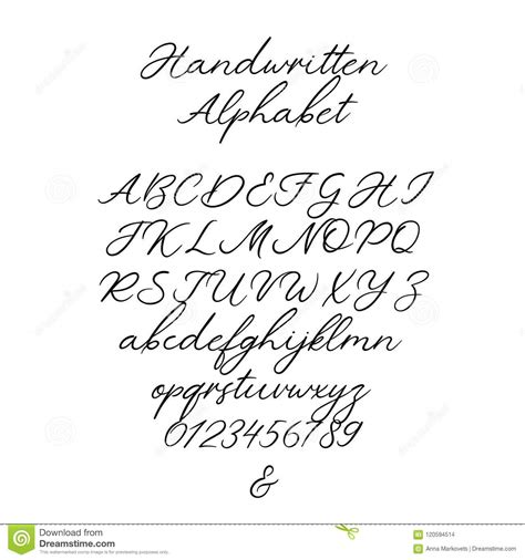 Alphabet De Calligraphie De Vecteur Lettres Exclusives Police