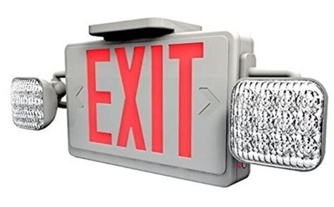 Exit Sign Light Combo Red All Led With Battery Back Up Tillescenter