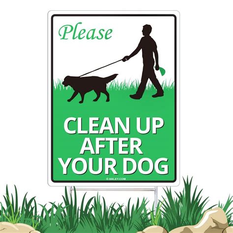 Anley 12 In X 9 In Clean Up After Your Dog Yard Sign No Pooping