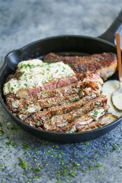 Steak With Garlic Parmesan Cream Sauce Damn Delicious