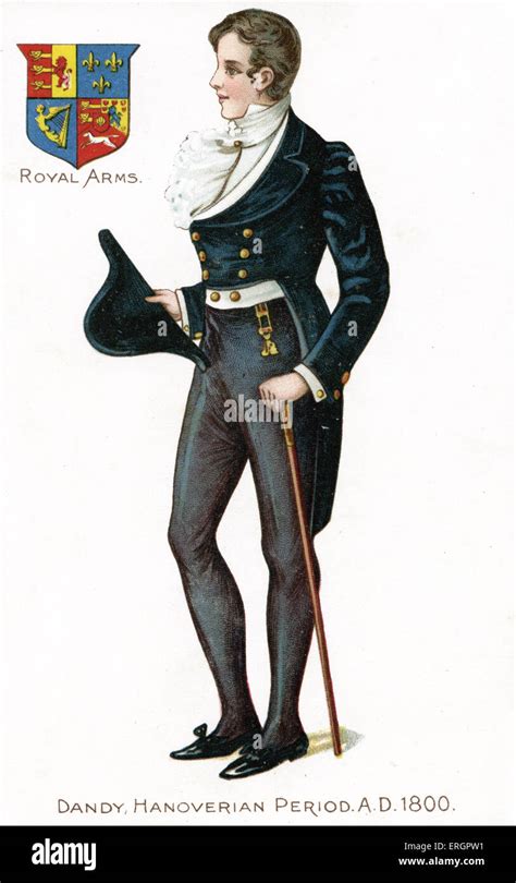 English Dandy 1800 Man In Typical Dandy Fashion Wearing A Gold