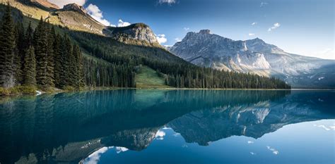 Download Reflection Alberta Canada Mountain Forest Nature Lake 4k Ultra