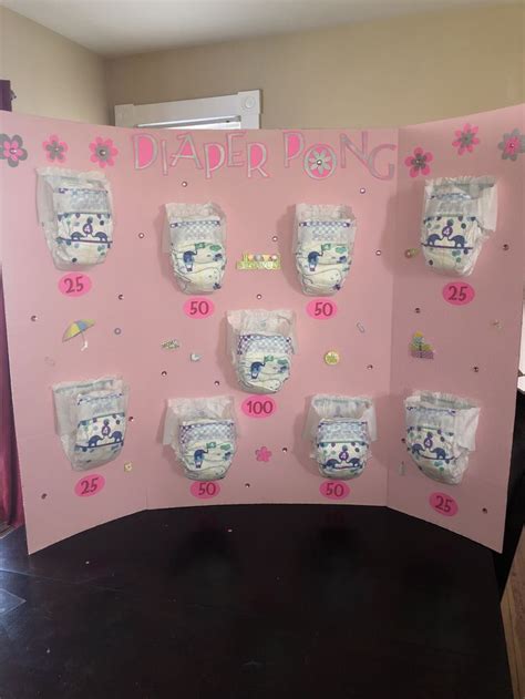 Baby Shower Game Diaper Pong We Did Points 1005025 Use A White Erase