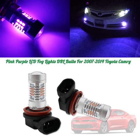 X Bright Pink Purple H H Led Fog Lights Drl Bulbs For