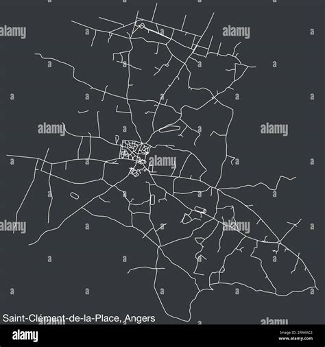 Street Roads Map Of The Saint Cl Ment De La Place Commune Angers Stock